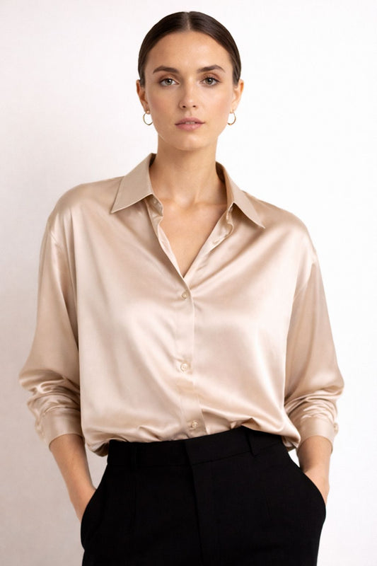 Champagne Satin Shirt