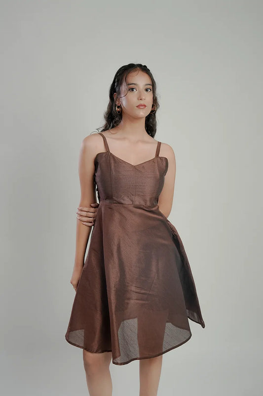 Mocha muse A line dress