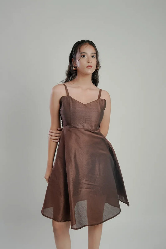 Mocha muse A line dress