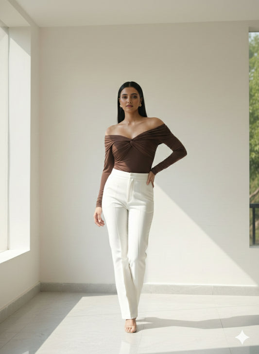 Twist Front Off-Shoulder Top