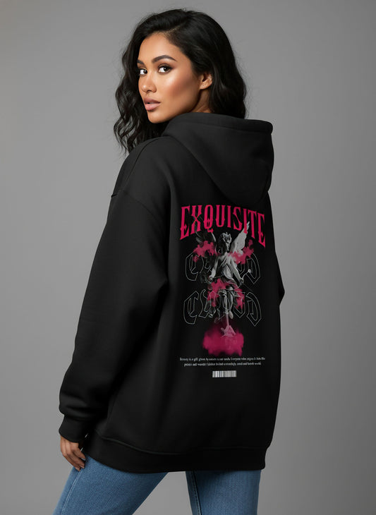 Angel Oversized Black Hoodie