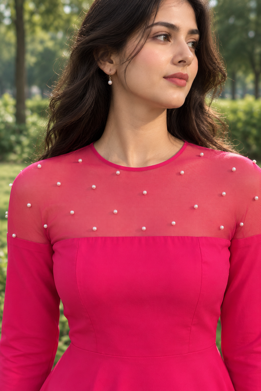 Fuchsia Queen Gown with gloves