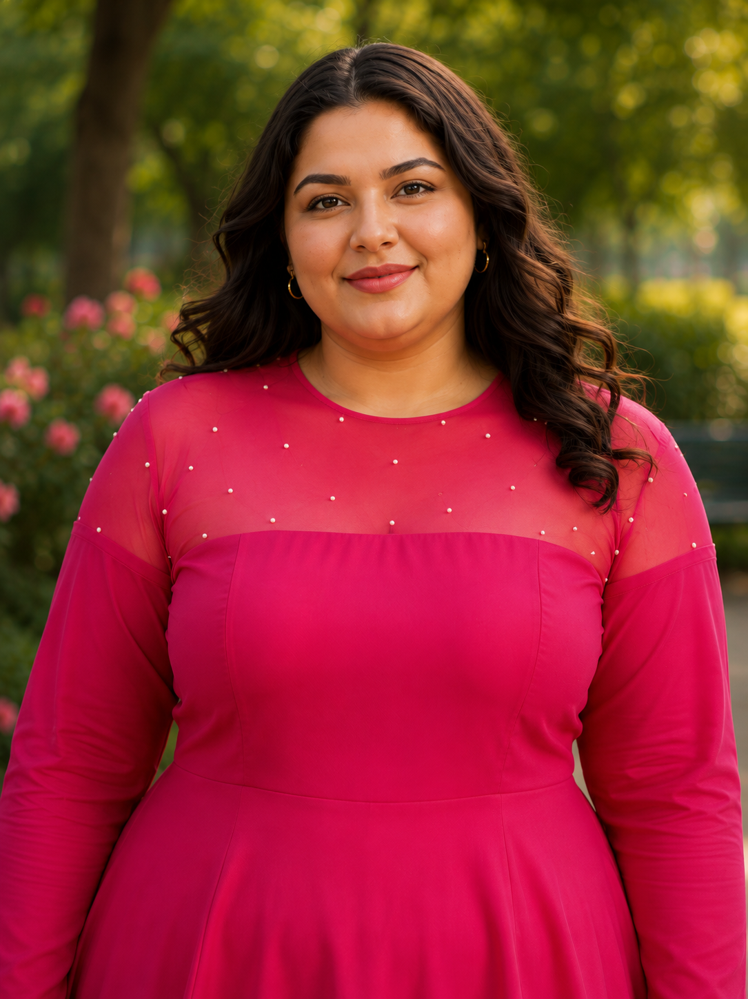 Fuchsia Queen Gown with gloves