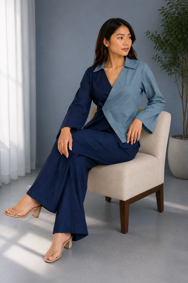 Shades of Blue Semi Formal Coord Set
