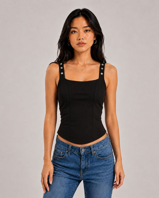 Stud Strap Black Top