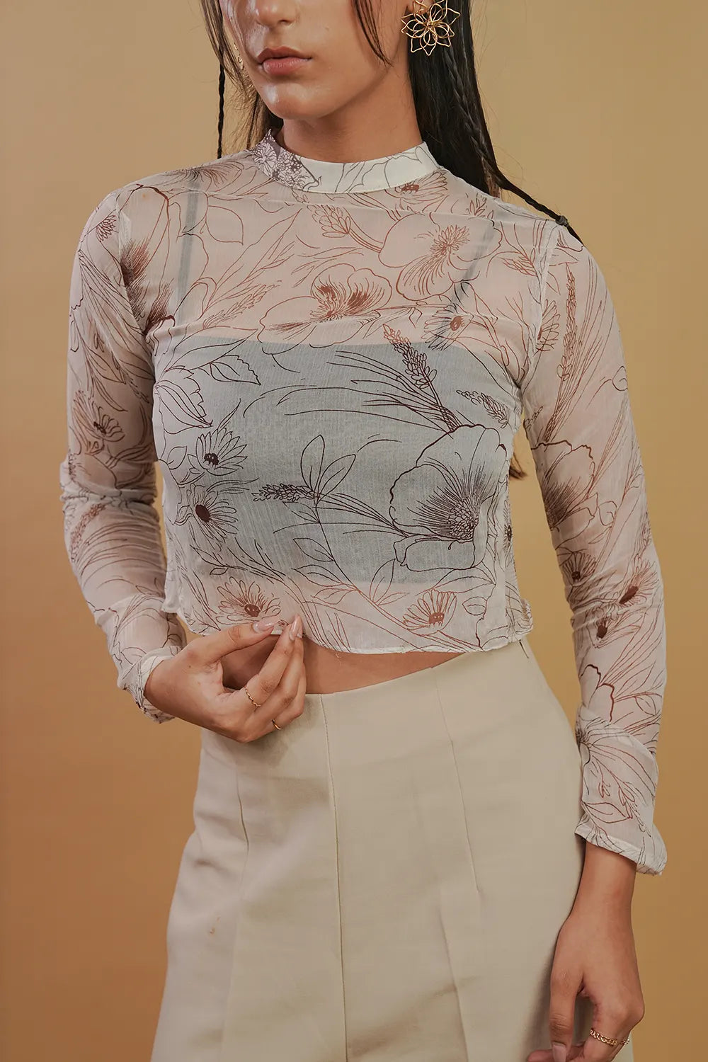 Chestnut Sheer Tube Top