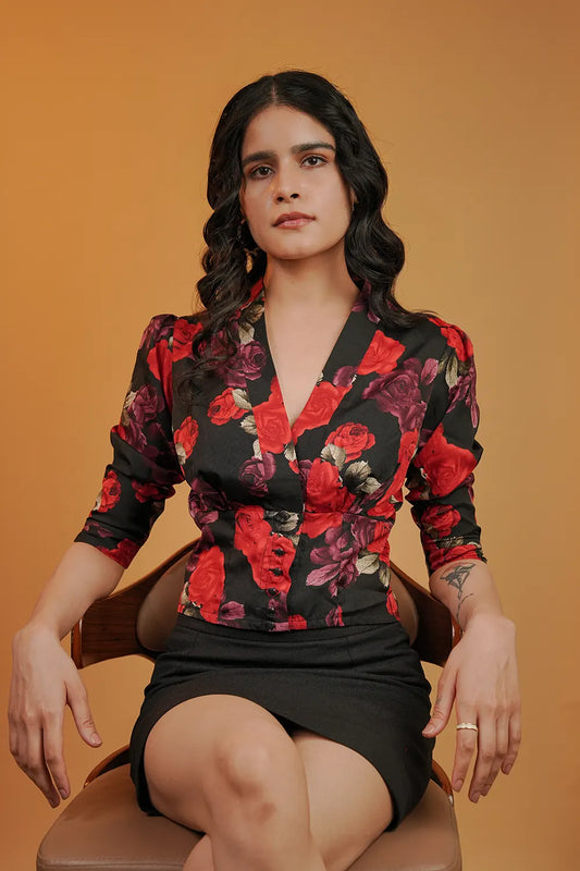 Rose Noir Crop Top