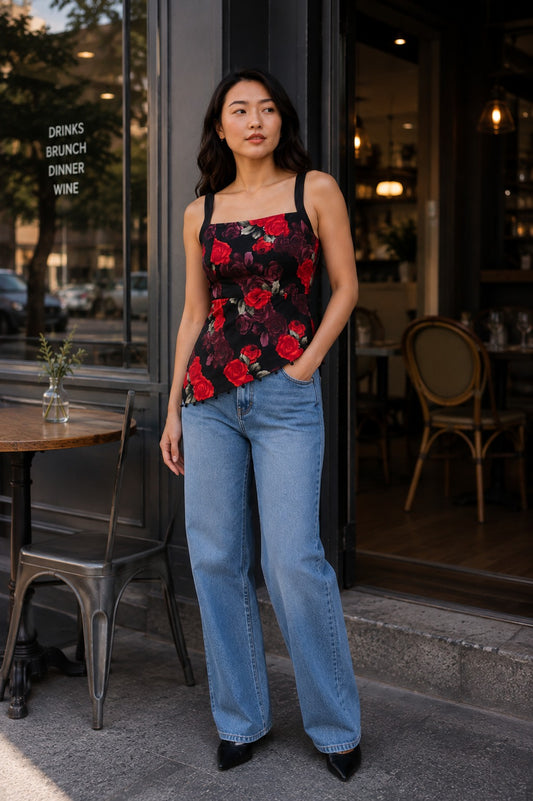 Rose Floral Cami Top