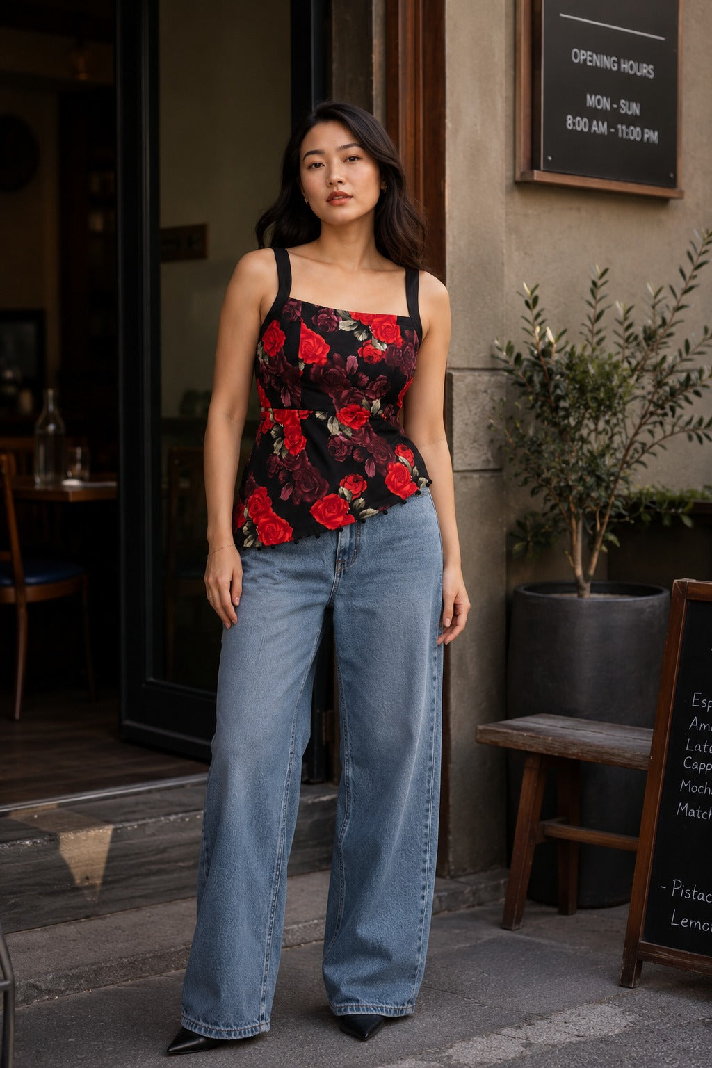 Rose Floral Cami Top