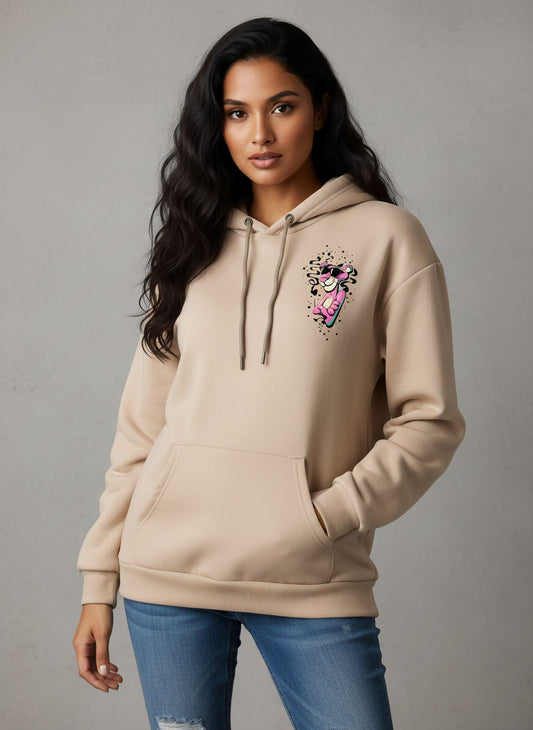 Pink Panther Beige Oversized Hoodie