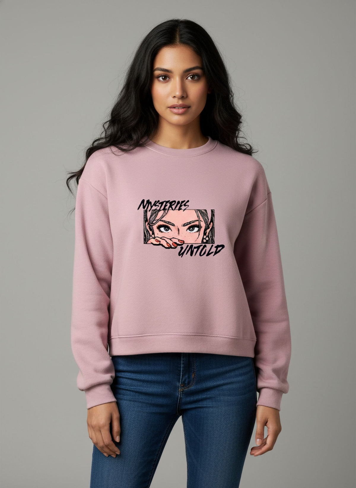 Pink Bold Typography Oversized Sweatshirt