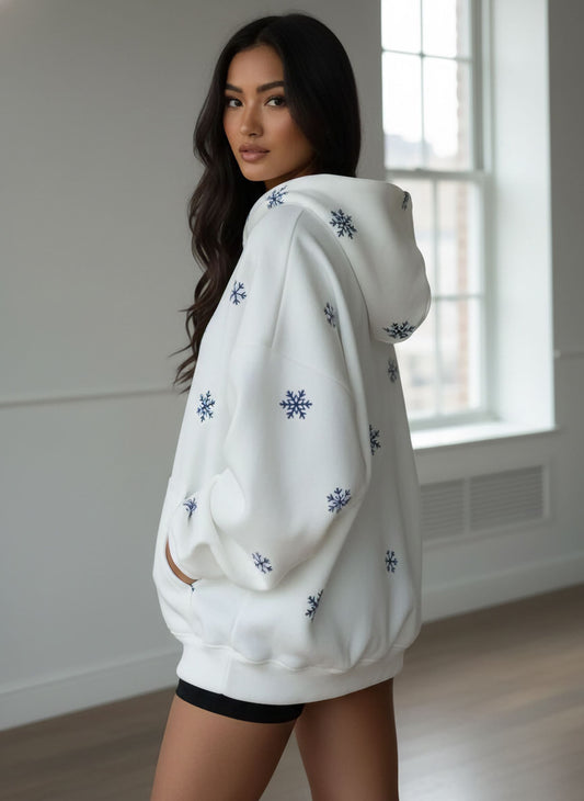 Snowflakes Rleaxed fit Hoodie