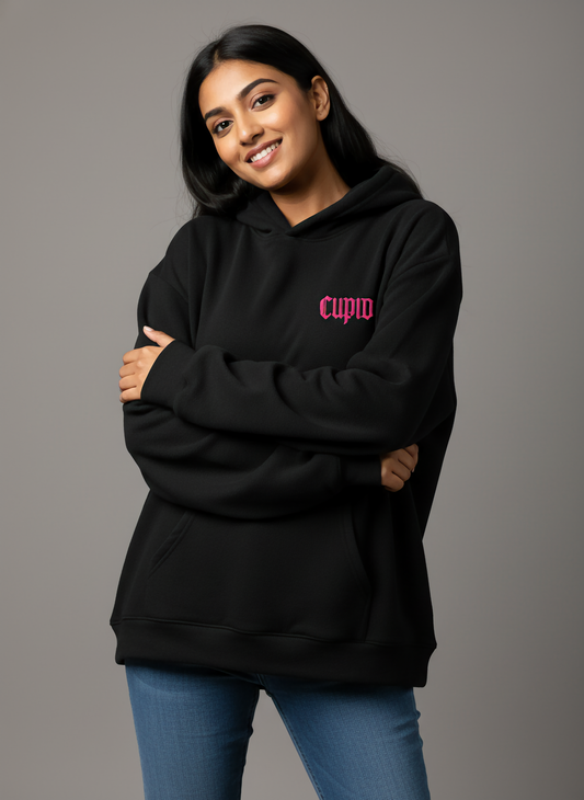 Angel Oversized Black Hoodie