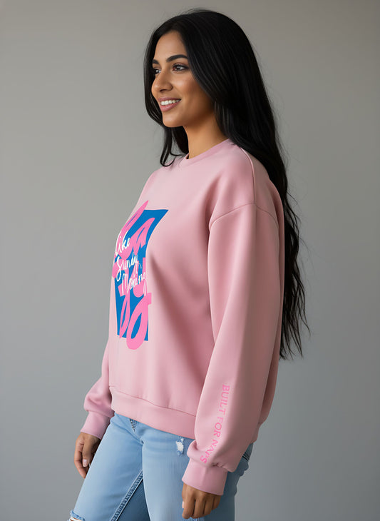 Lazy Pink Relaxed Fit Sweatshirt