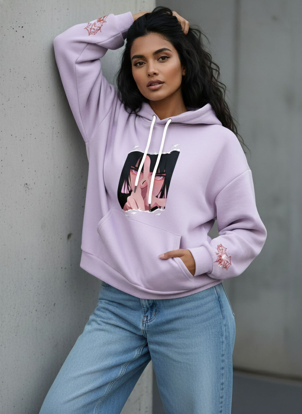 I SEE YOU Lavender Relaxed Fit Hoodie