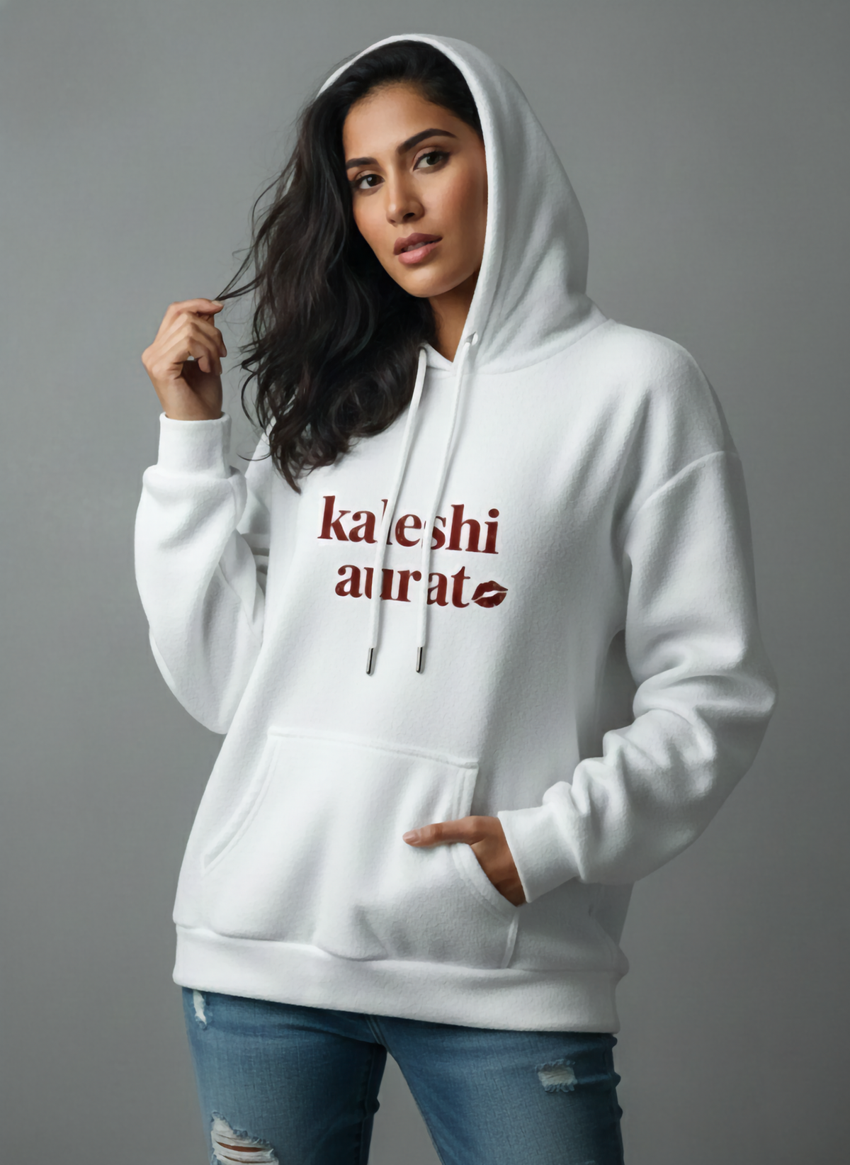 Kaleshi Aurat’ Printed Oversized Hoodie