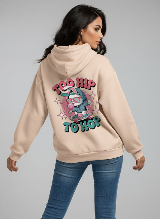 Hip Hop Bunny Print Oversized Hoodie